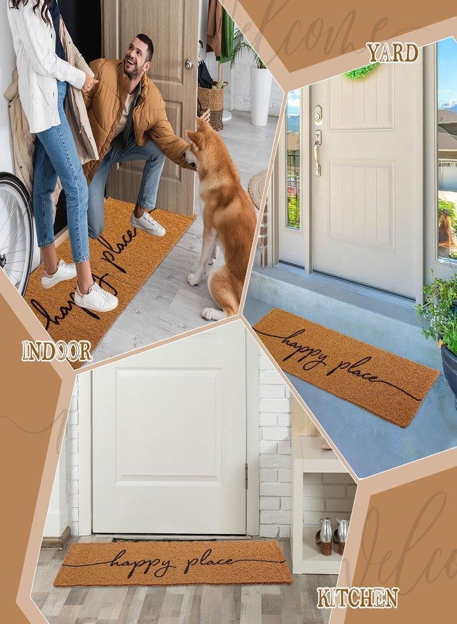 Ninehaoou سجادة باب طويلة من ناينهاو مقاس 48 بوصة × 16 بوصة، سجادة باب أمامية للمدخل الداخلي والخارجي، سجادة باب كبيرة مزخرفة، سجادة ترحيبية لمدخل المنزل الخارجي (مكان سعيد). - Image 5